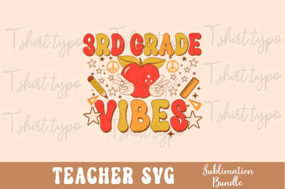3rd Grade Teacher Vibes SVG Png Design Review