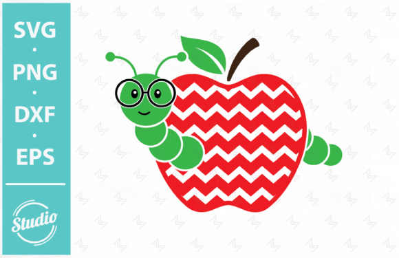 Apple Worm SVG Review: Teacher Book Embroidery Design