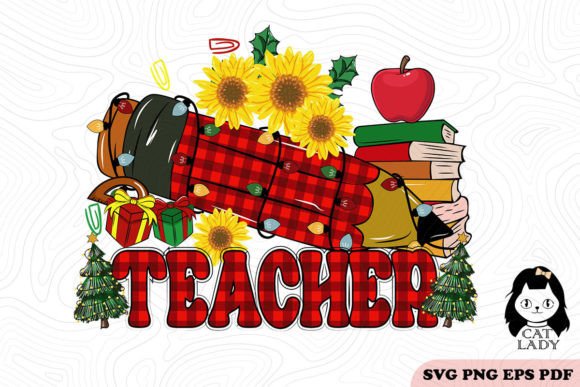 Plaid Pencil Teacher Christmas SVG PNG Review