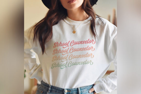 School Counselor SVG Shirt Design Retro Review